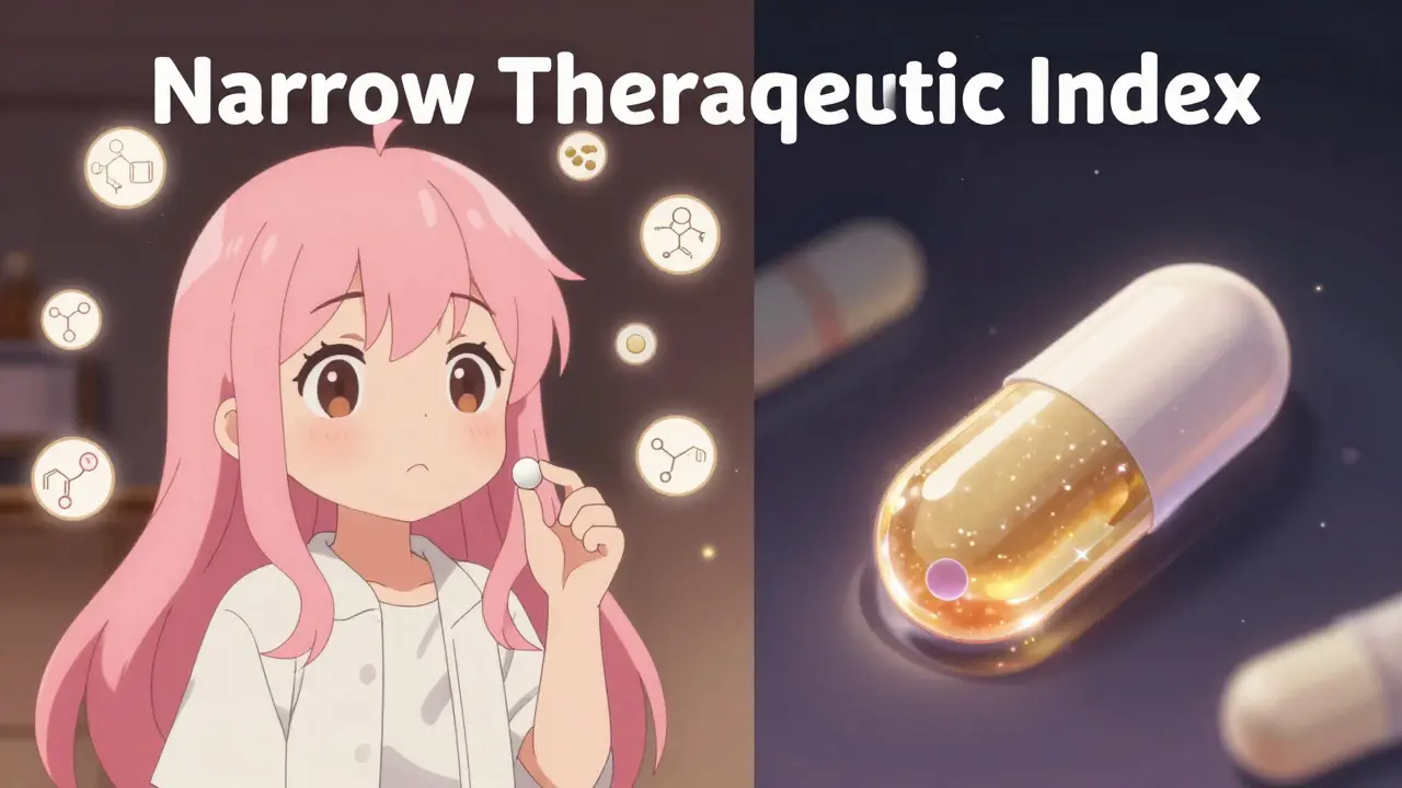 Anime character reacting to the effects of inactive ingredients in medication.